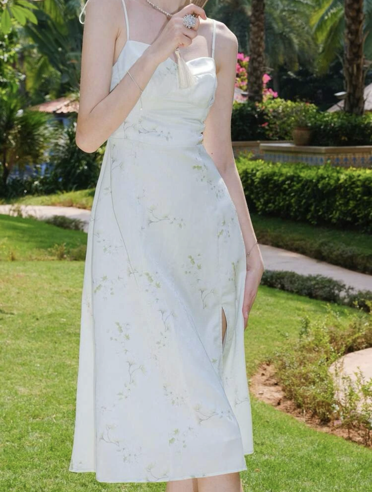 Florist Print Split Thigh Cami Dress